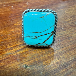 Augustina Largo Navajo Square Turquoise Ring