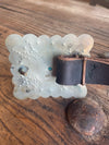 Squared Concho Belt, Genuine Leather