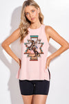 Rodeo Aztec side slit tank top