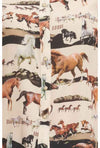 Women's Cream with Multiple Horse Print Long Sleeve Western Shirt