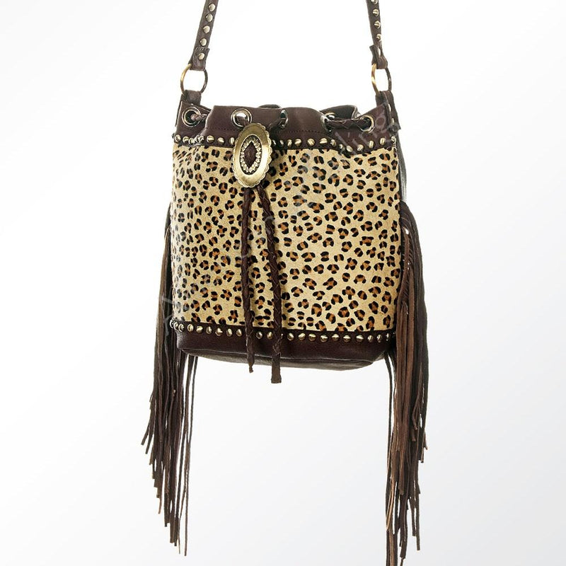 Leopard + Fringe Bag