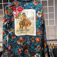 Women's  Button Up Shirt w/Cowgirl Patch and Embroidery