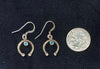 Native American Navajo Naja Turquoise Sterling Silver Squash Blossom Post Earrings
