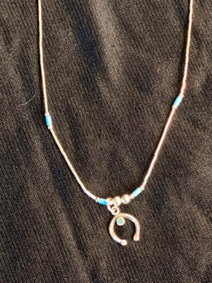 Squash Blossom Naja Turquoise Pendant Necklace
