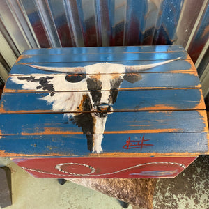 HAND PAINTED LONGHORN TRUNK