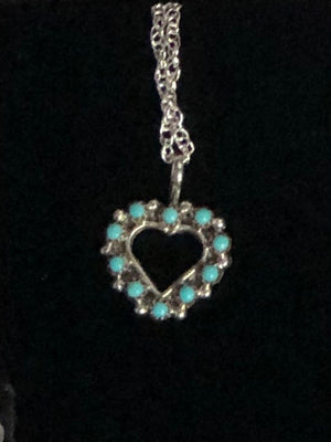 Sterling & Turquoise Heart Necklace