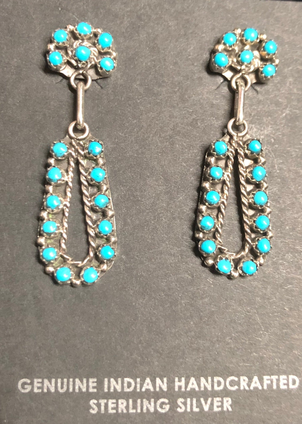 Zuni Turquoise Dangle Earrings