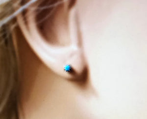 2MM TINY TURQUOISE EARRINGS
