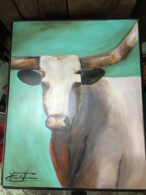Longhorn Hand Painted Square Table
