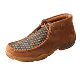Twisted X Saddle and Navy Weave Driving Moc