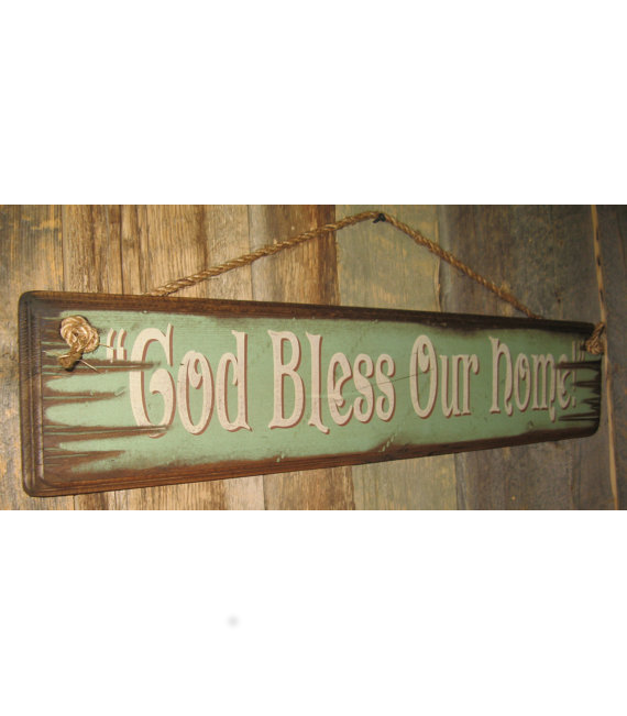 God Bless Our Home Wooden Sign