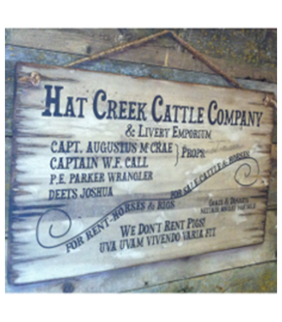 Hat Creek Cattle Company Sign