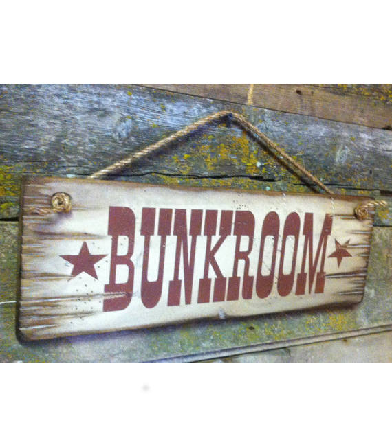 Bunkroom, Western, Antiqued, Wooden Sign
