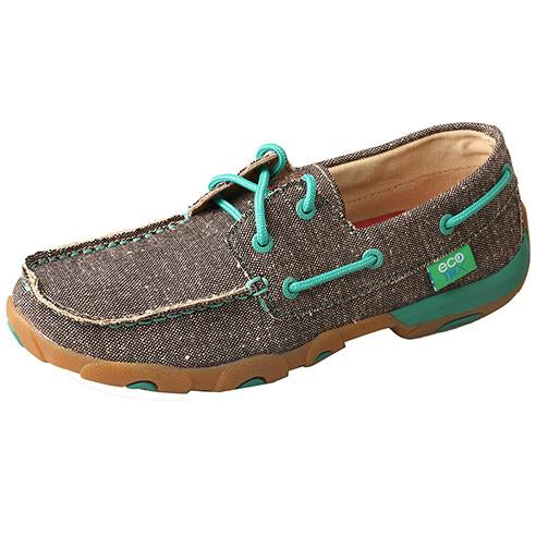 Twisted X Women's Eco TWX Dust and Teal Driving Moc