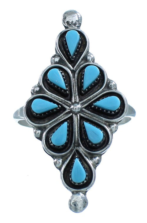 Turquoise Zuni Indian Authentic Sterling Silver Ring