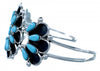 Native American Zuni Genuine Sterling Silver Turquoise Cuff Bracelet