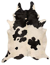 Brazilian Large Black and White Cowhide